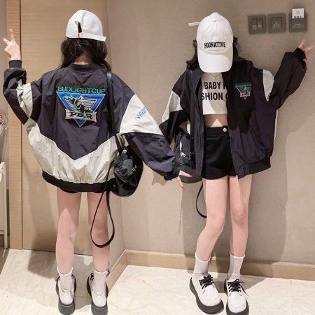 Детская куртка для девочек в стиле бейсбола изображение