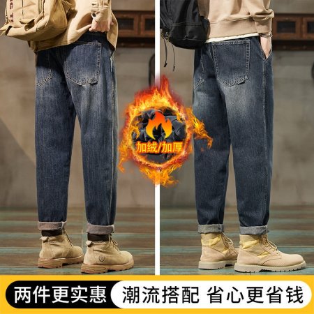 Мужские джинсы прямого кроя с утеплением фото