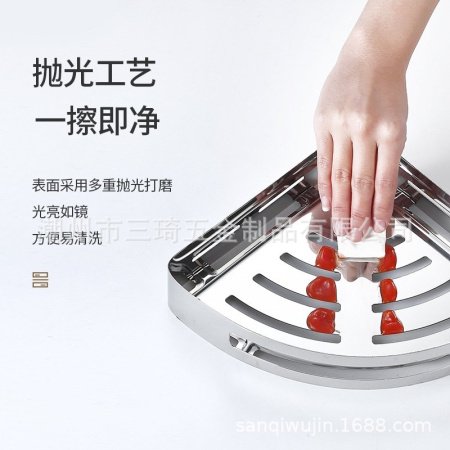 Угловая полка для ванной комнаты из нержавеющей стали изображение