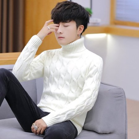 Мужской свитер с высоким воротником фото