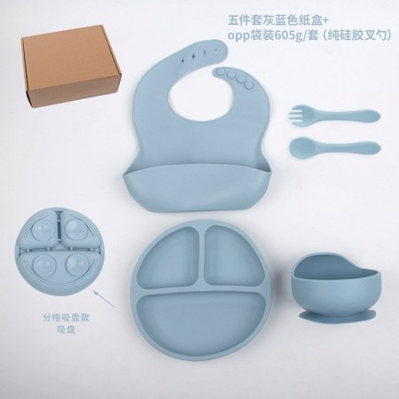 Детский набор посуды из силикона фотография