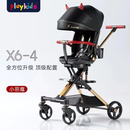 Playkids普洛可遛娃婴幼儿可躺可换向高景观轻便推车一键折叠X6X7 фотография
