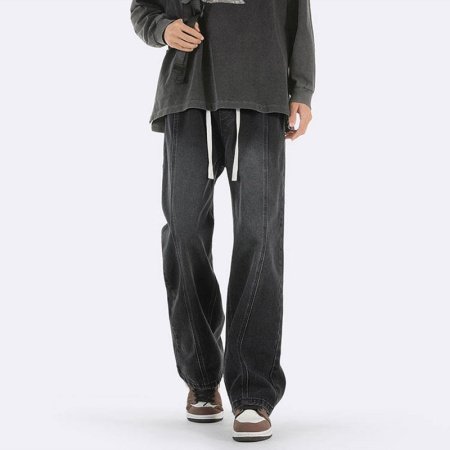 Джинсы мужские прямые свободные 2024 новые американские уличные мужские брюки весна осень фотография