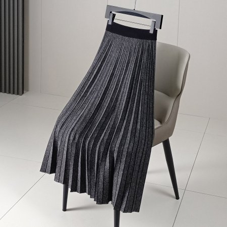 Женская двусторонняя вязаная плиссированная юбка 2023 новинка A-силуэта фотография
