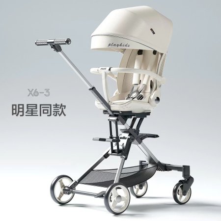 Playkids普洛可遛娃婴幼儿可躺可换向高景观轻便推车一键折叠X6X7 фотография