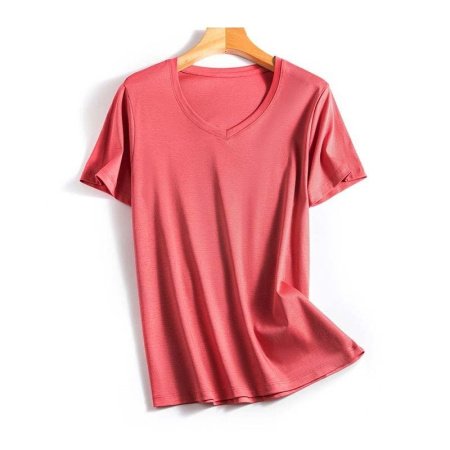 Майка из шелковистого хлопка с короткими рукавами фотография