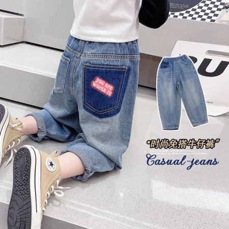 Детские джинсы для девочек весна-осень 2024 фотография