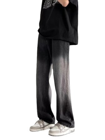 Широкие джинсы с постепенным переходом цвета фото