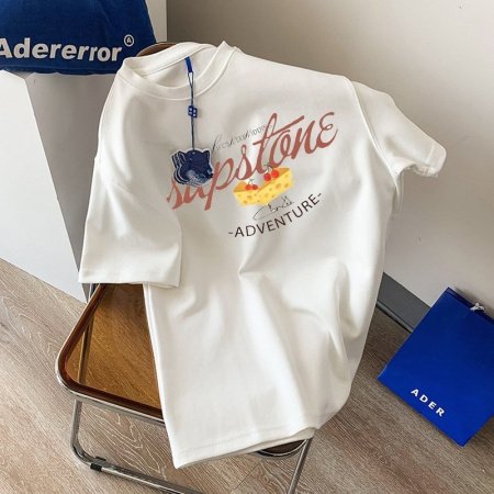 Летняя футболка из чистого хлопка с дизайном и принтом 2023 изображение