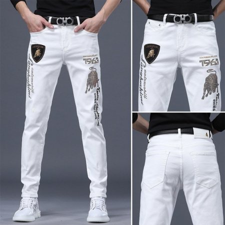 Мужские джинсы суженные белые фотография