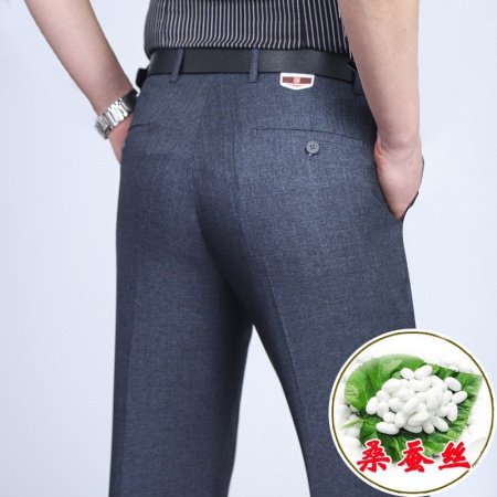 Летние мужские брюки из шелкового сурепа для делового стиля фотография