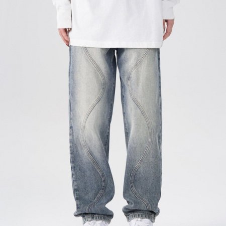 MADSHED Мужские джинсы с выцветанием и потертостями изображение