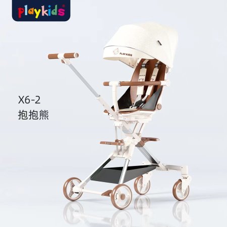 Playkids普洛可遛娃婴幼儿可躺可换向高景观轻便推车一键折叠X6X7 фотография