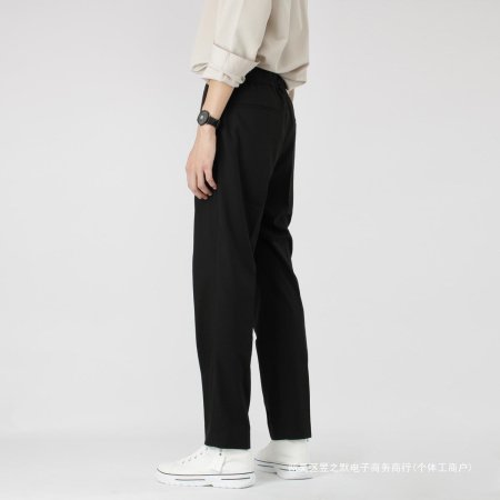 Мужские черные брюки прямого кроя с широкими штанинами фото