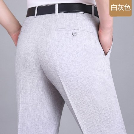 Летние мужские брюки из шелкового сурепа для делового стиля фотография