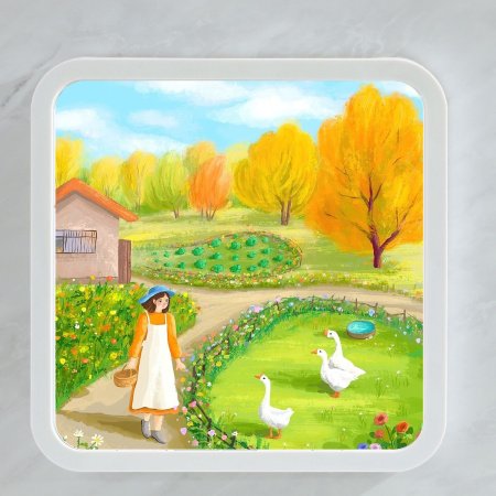 Шкаф для ванной комнаты с изображением на стене фотография