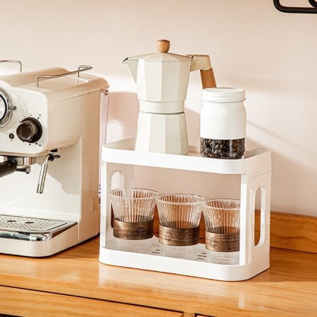 Двухуровневая полка для ванной комнаты и туалетного столика изображение