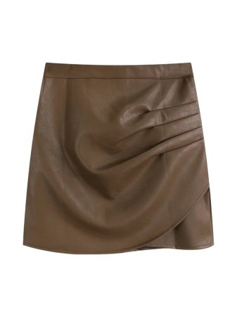 Женская короткая юбка с высокой талией и складками фотография