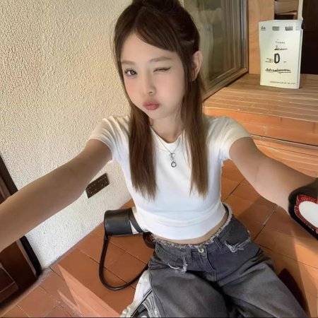 Женская футболка с коротким рукавом из чистого хлопка фото