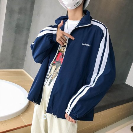 Весенне-осенняя мужская куртка в стиле ретро с крупным рисунком фотография