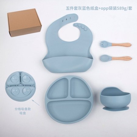 Детский набор посуды из силикона фотография