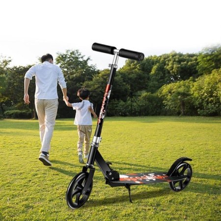 Детский самокат с большими колесами изображение