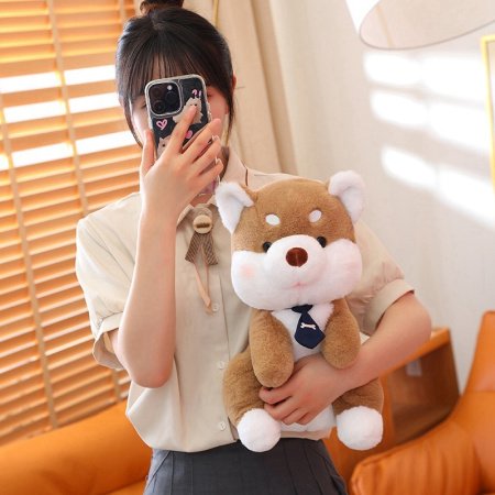 Мягкая игрушка Шиба-Ину с галстуком фото