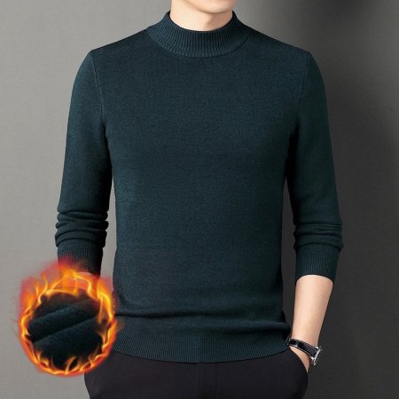 Мужской свитер с высоким воротником и утеплением фото
