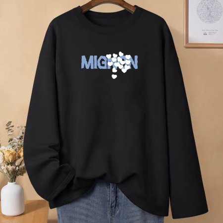 Женская футболка с длинным рукавом из чистого хлопка 230 г 2024 новая осенне-зимняя модель фотография