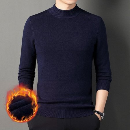 Мужской свитер с высоким воротником и утеплением фото