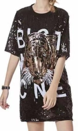 Женская футболка с широкими рукавами и блестками изображение