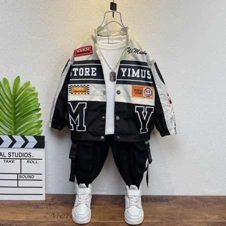 Детская мото-куртка 2023 весна-осень изображение