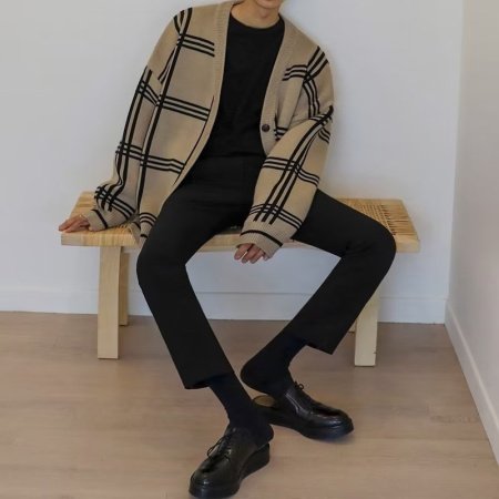 Мужская кардиган-свитер в стиле хипстер фото