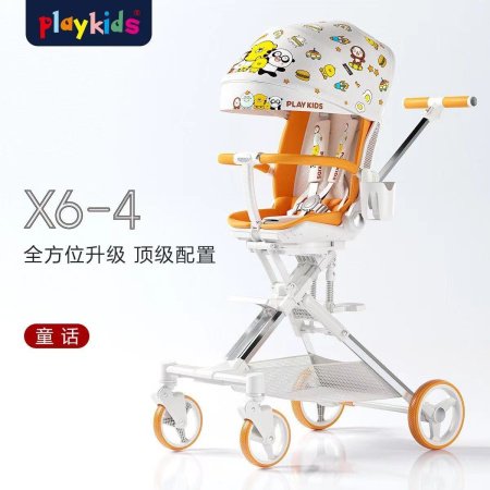 Playkids普洛可遛娃婴幼儿可躺可换向高景观轻便推车一键折叠X6X7 фотография