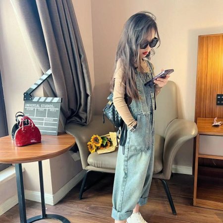 Джинсы для девочек 2024 новая модная осенняя версия корейского стиля для подростков фотография