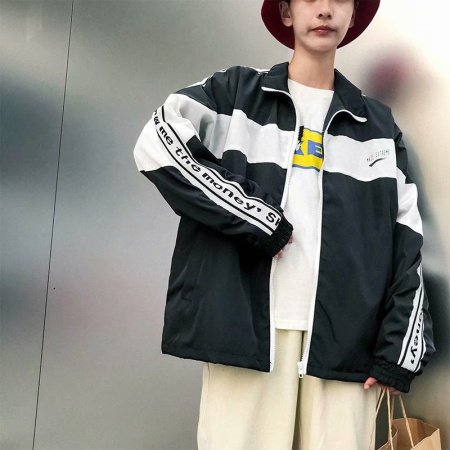 Весенне-осенняя мужская куртка в стиле ретро с крупным рисунком фотография