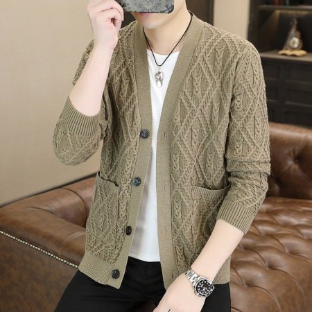 Мужская вязаная кардиган-свитер в стиле casual на весну и осень фото