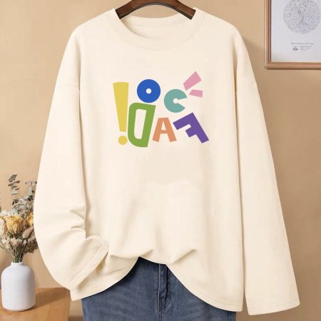 Женская футболка с длинным рукавом из чистого хлопка 230 г 2024 новая осенне-зимняя модель фотография