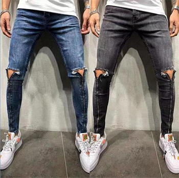 Мужские джинсы с узкими брючинами фотография