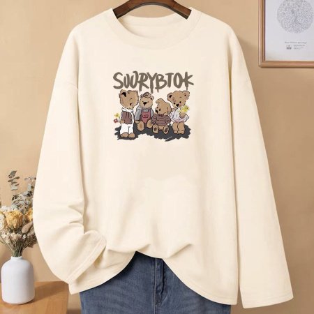 Женская футболка с длинным рукавом из чистого хлопка 230 г 2024 новая осенне-зимняя модель фотография