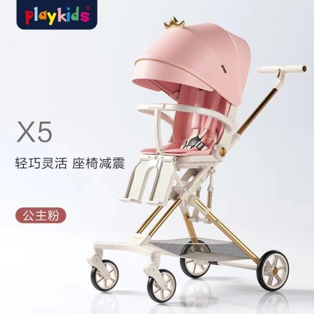 Playkids普洛可遛娃婴幼儿可躺可换向高景观轻便推车一键折叠X6X7 фотография