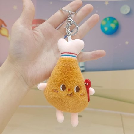 Мягкая игрушка-брелок для ключей Любимый бургер и картофель фри изображение