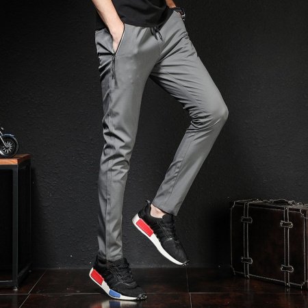 Мужские брюки весна новый корейский тренд молодежные стильные мужские большого размера спортивные джинсы изображение