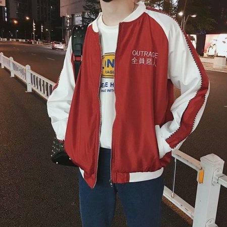 Весенне-осенняя мужская куртка в стиле ретро с крупным рисунком фотография