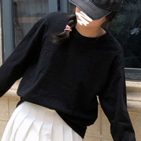 Толстовка с удлиненным рукавом и круглым вырезом изображение