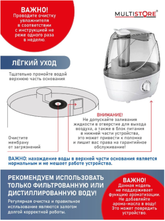Ультразвуковой увлажнитель воздуха ME-A205B, (MULTISTORE) GO-UV-19 / К12 / В10 детальное фото