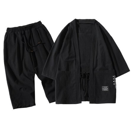 Китайский стиль льняной летний костюм для мужчин фото