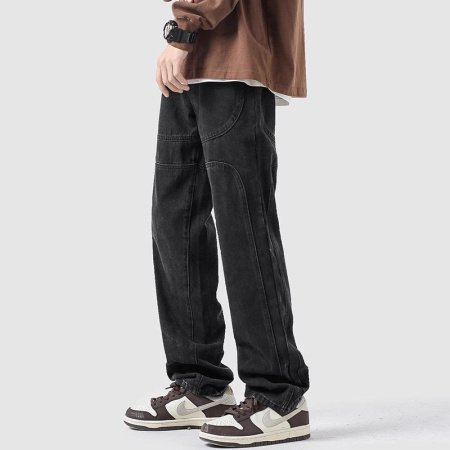 Черные джинсы прямого кроя фото