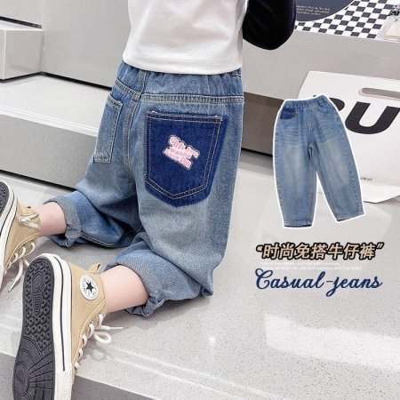 Детские джинсы для девочек весна-осень 2024 фото