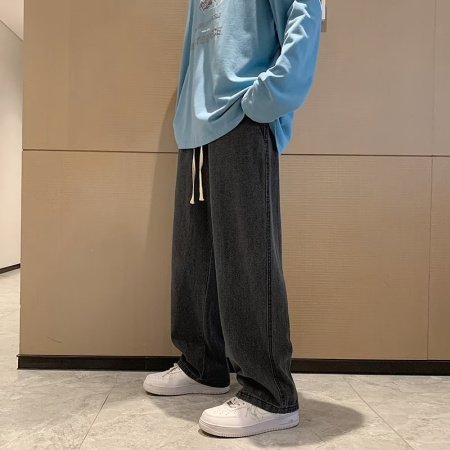 Широкие джинсы с постепенным переходом цвета фото